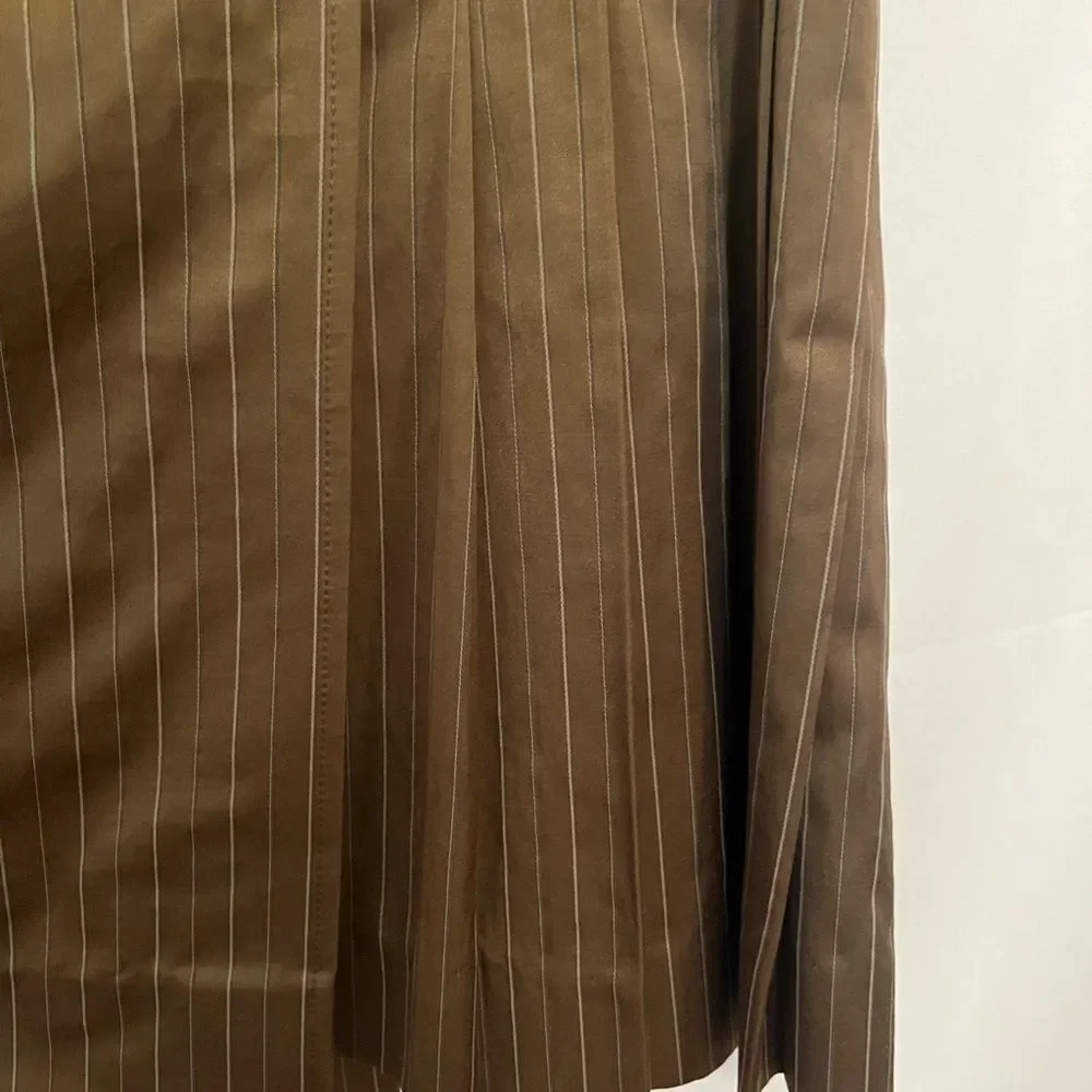Doncaster Brown Tan Wrap Mini Skirt